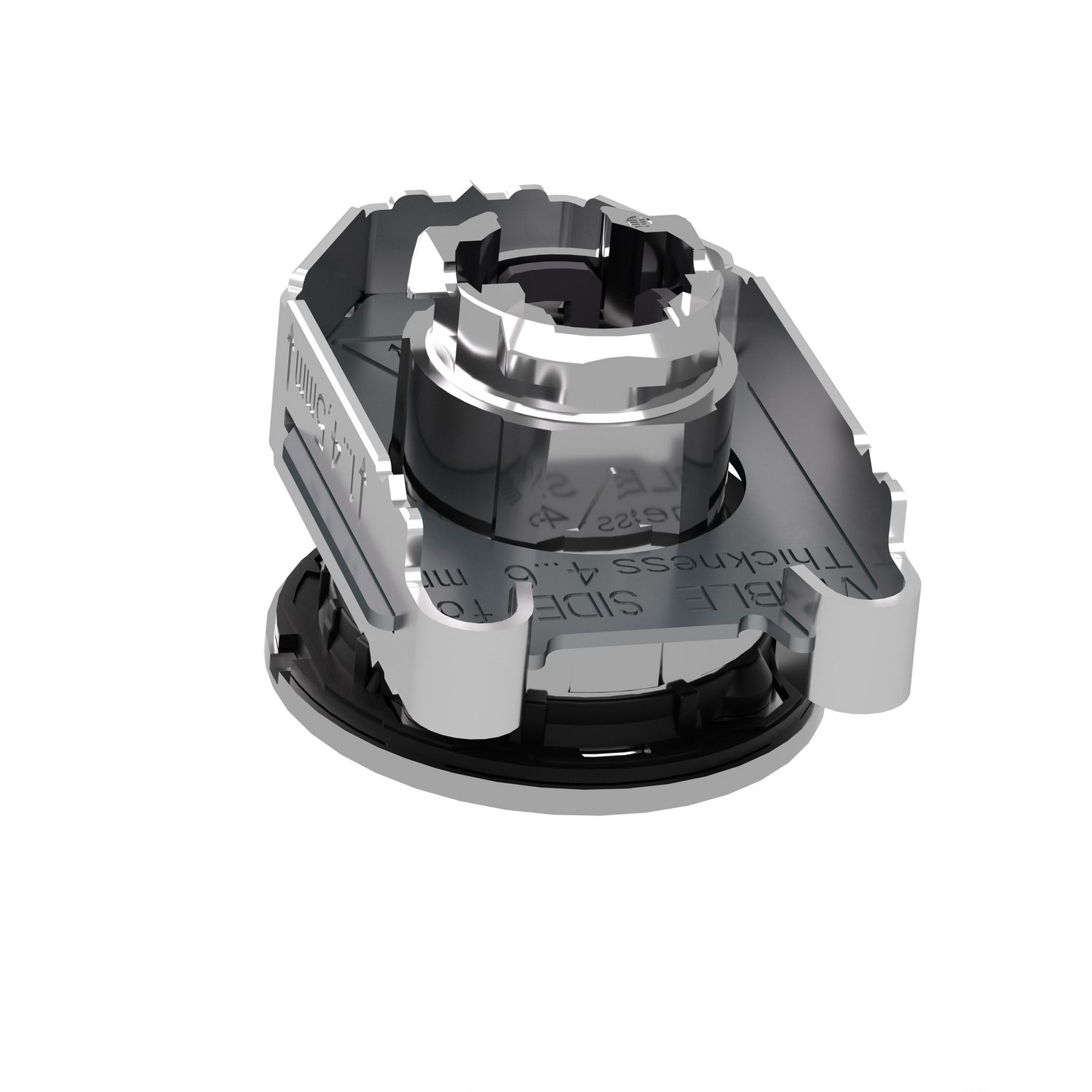 Picture of Head for pilot light, Harmony XB4, flush mounted, white, 30mm, with plain lens, universal LED