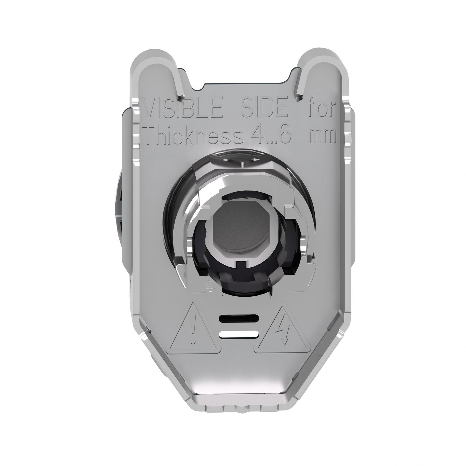 Picture of Head for pilot light, Harmony XB4, metal, orange flush mounted, 30mm, universal LED, plain lens