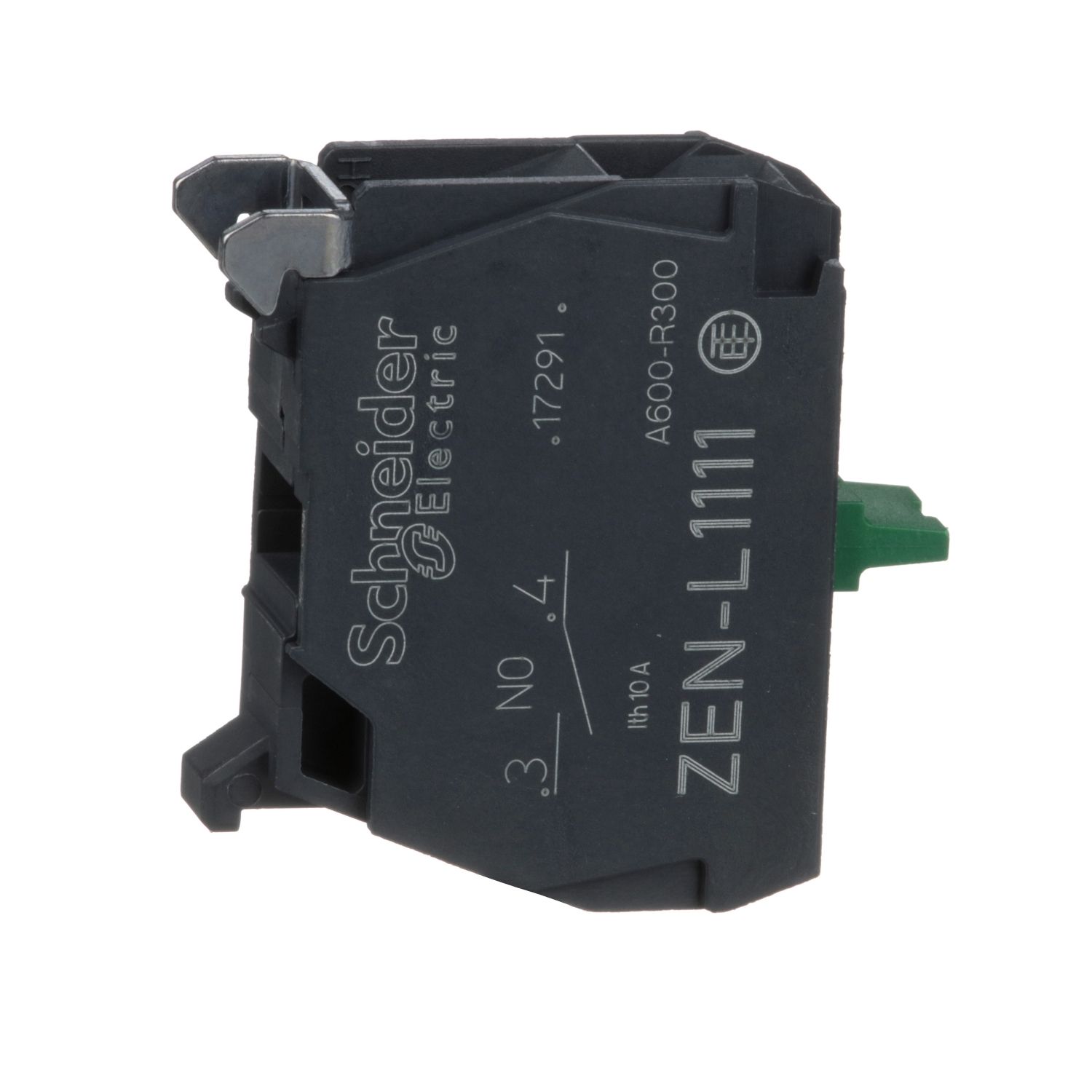 Picture of Single contact block, Harmony XALD, XALK, silver alloy, rear mounting, screw clamp terminal, 1NO