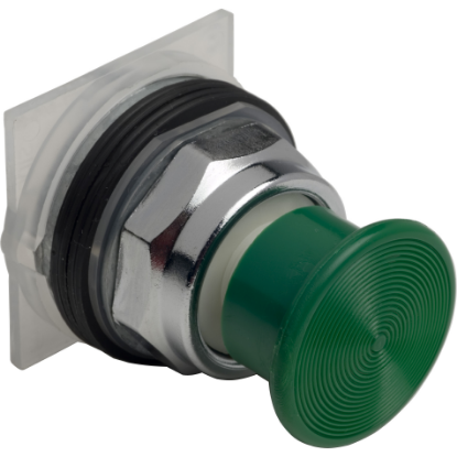 Picture of Push-button head, Harmony 9001K, metal, mushroom 35mm, green, 30mm, spring return