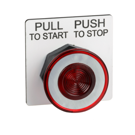 Picture of Push button head, Harmony 9001SK, plastic, mushroom 41mm, red, 30mm, 2 positions, push-pull