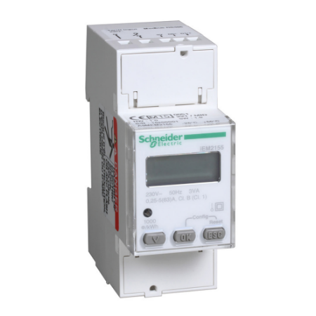 Picture of modular single phase power meter iEM2155 - 230V - 63A with communication Modbus - MID