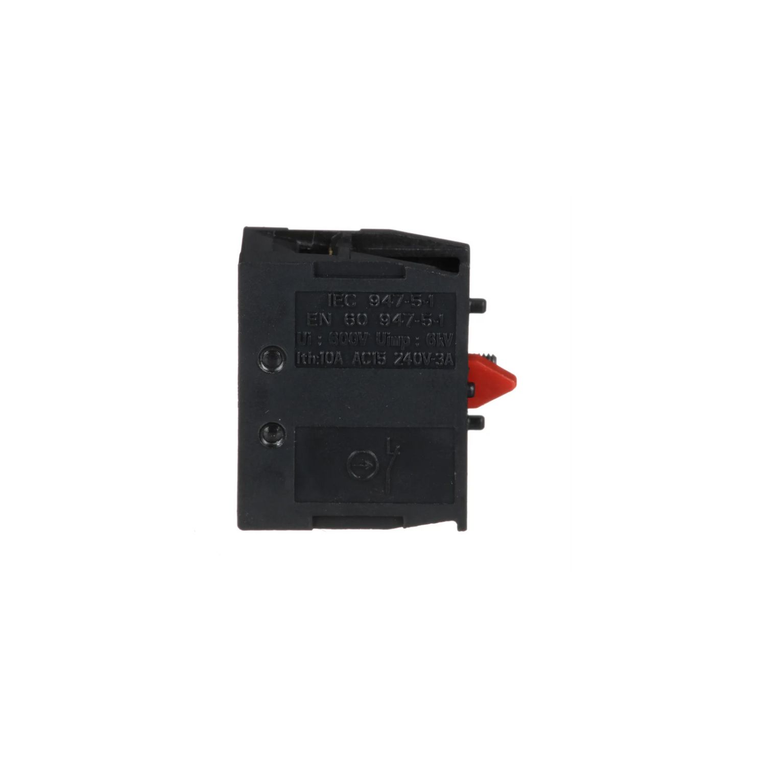 Picture of Contact block, Harmony XAC, single contact, spring return, 1 speed, front mounting, screw clamp terminal, 1NC