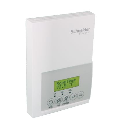 Picture of Low-Voltage Fan Coil Room Controller: BACnet MS/TP, RH sensor & control, Analog 0-10 Vdc, Commercial/Override
