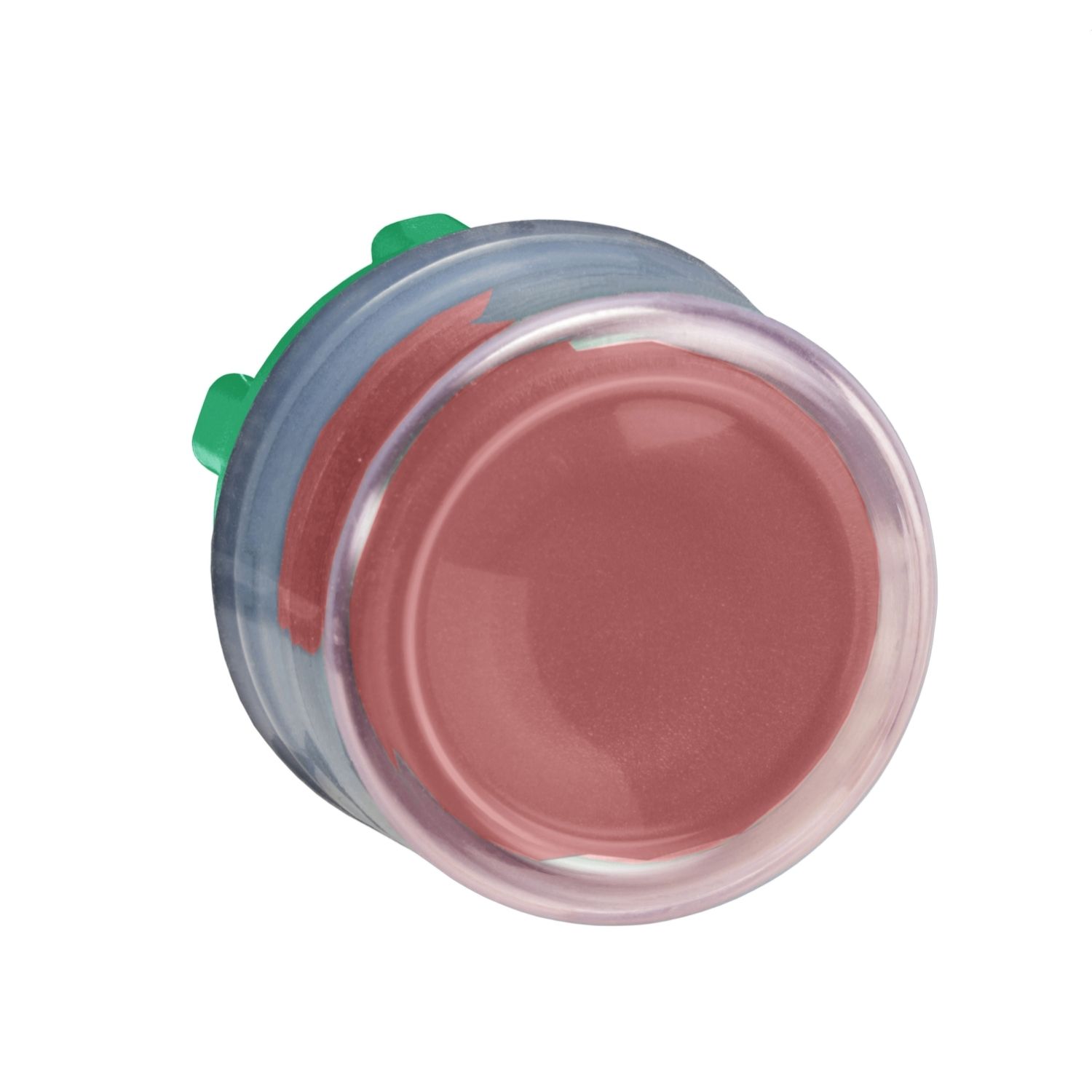 Picture of Head for non illuminated push button, Harmony XB5, plastic, projecting, red, 22mm, spring return, booted, unmarked