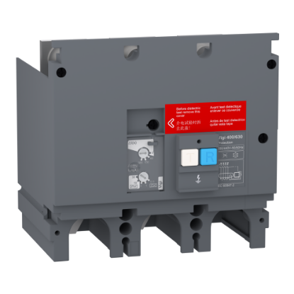 Picture of Earth-leakage add-on protection module, EasyPact CVS 400/630, 200VAC to 440VAC, 30mA to 30A, 3 poles