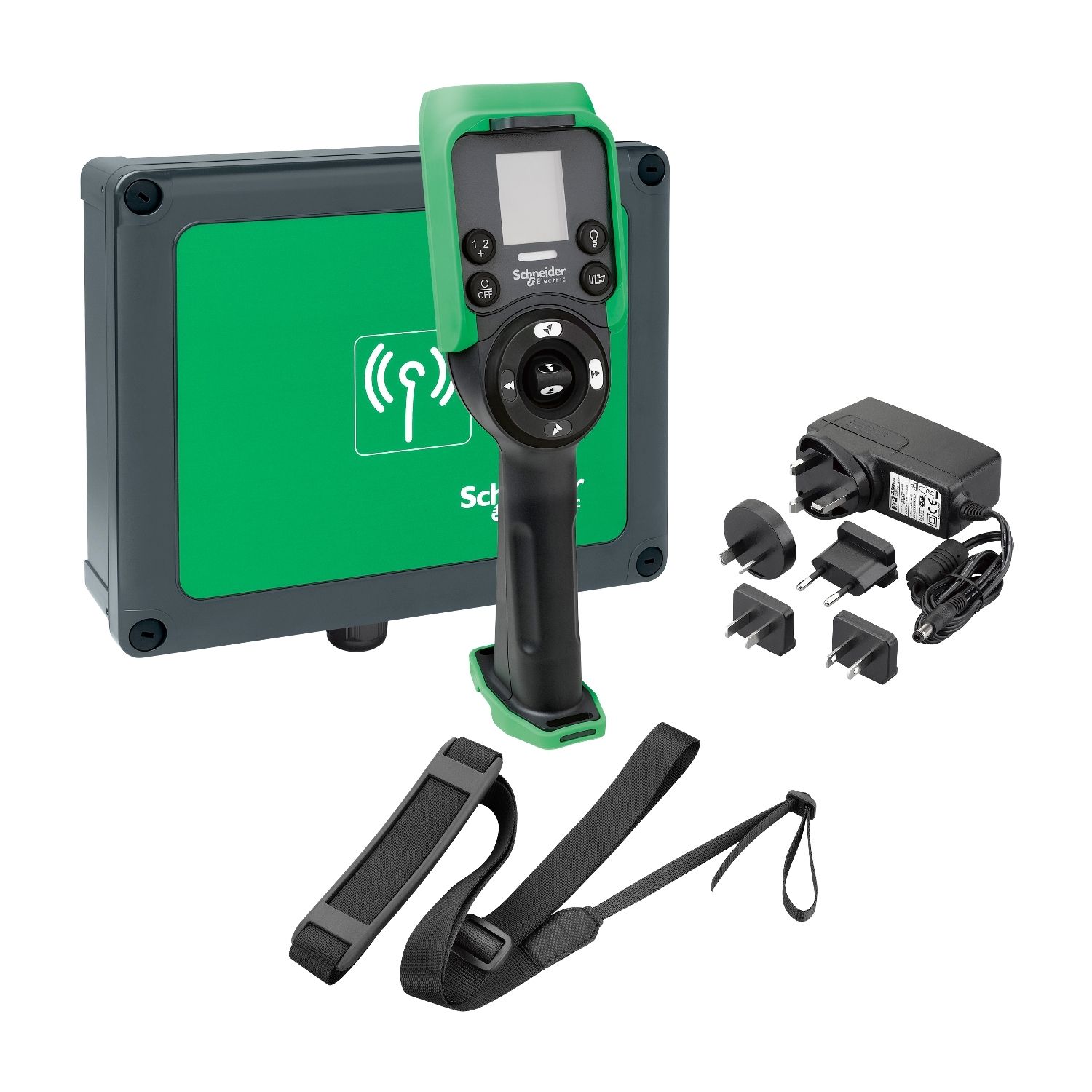 Picture of System with charger, Harmony eXLhoist, standard, shoulder belt, cable USB/RJ45 and config software