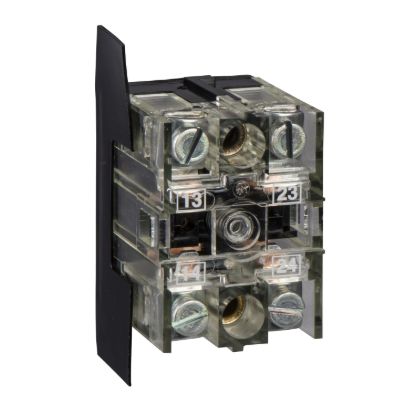 Picture of Single contact block, Harmony XAC, spring return, 2 speed, spring return, front mounting, 2NO