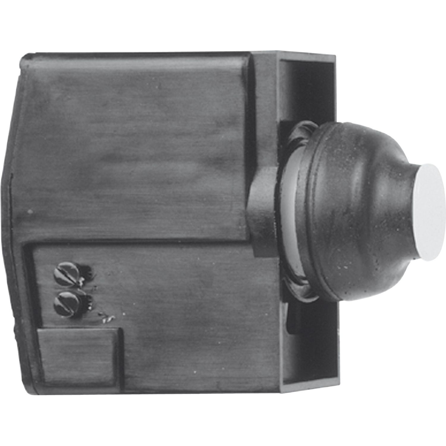 Picture of Booted push button, Harmony XAC, control circuit, black, booted, 1NO + 1NC at start of travel, 1NO at end of travel, 0...15V DC