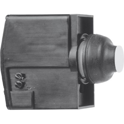 Picture of Booted push button, Harmony XAC, control circuit, black, booted, 1NO + 1NC at start of travel, 1NO at end of travel, 0...15V DC