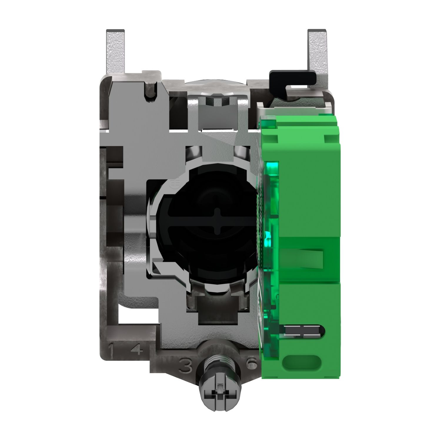 Picture of Wireless and batteryless transmitter, Harmony XB5R, push button, metal, red, 22mm, spring return