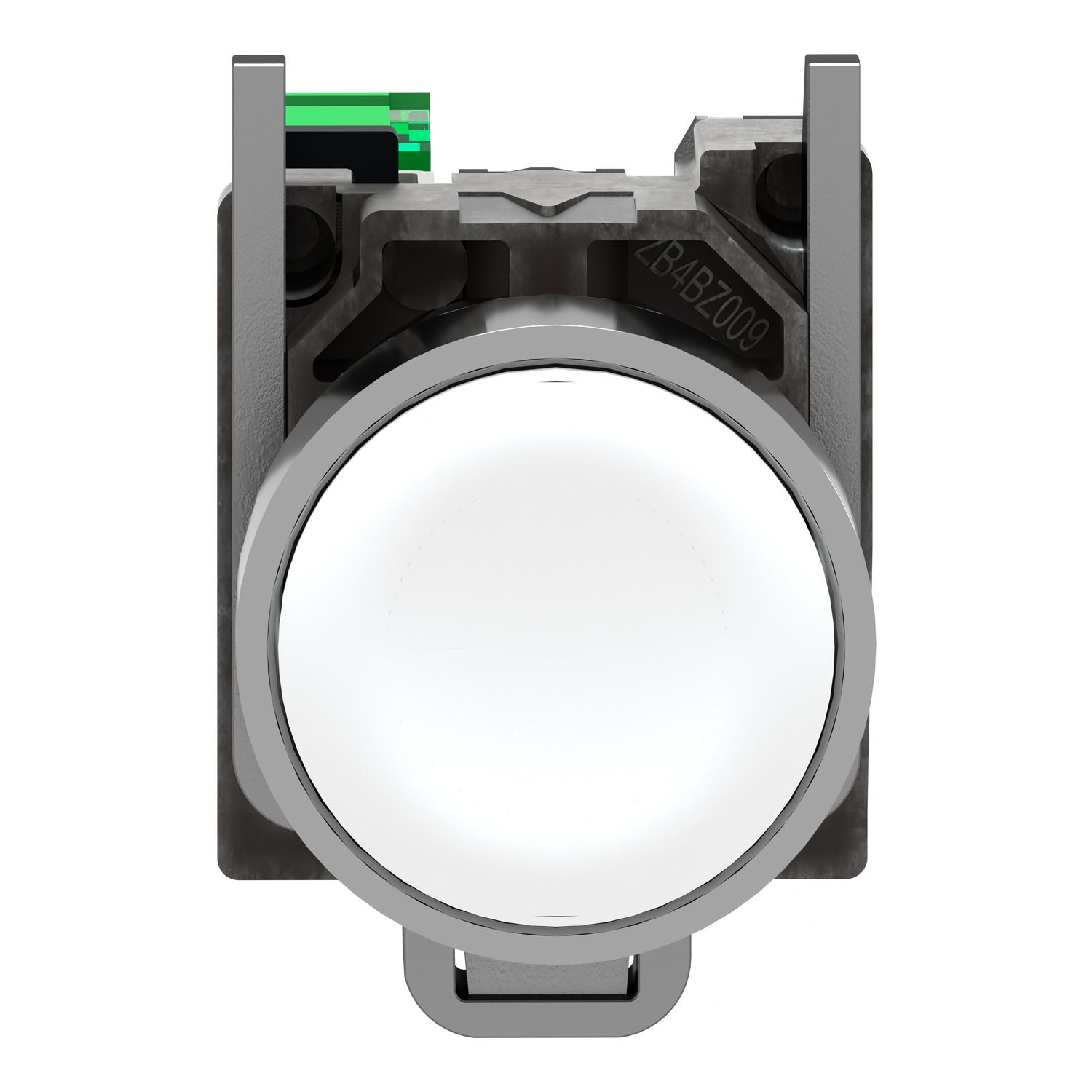 Picture of Wireless and batteryless transmitter, Harmony XB5R, push button, metal, white, 22mm, spring return