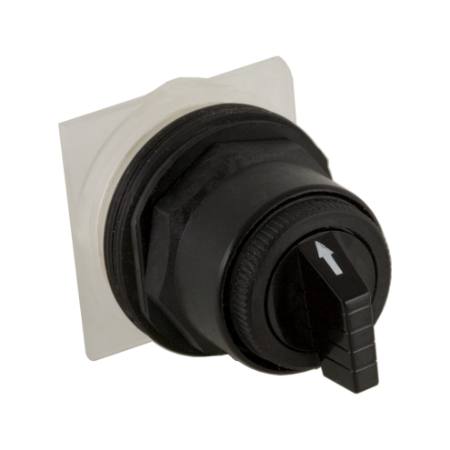 Picture of Selector switch head, Harmony 9001SK, plastic, standard handle, black, 30mm, 3 positions, stay put