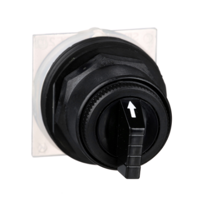 Picture of Selector switch head, Harmony 9001SK, plastic, standard handle, black, 30mm, 3 positions, Cam C, stay put