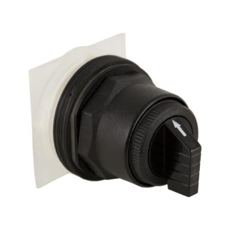 Picture of Head for selector switch, Harmony 9001SK, plastic, standard handle, black, 30mm, 3 positions, return both sides to center, cam code 3