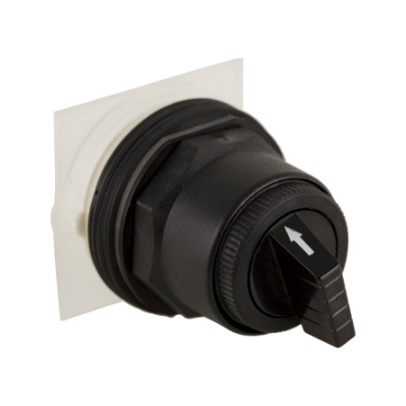 Picture of Selector switch head, Harmony 9001SK, plastic, standard handle, black, 30mm, 4 positions, stay put