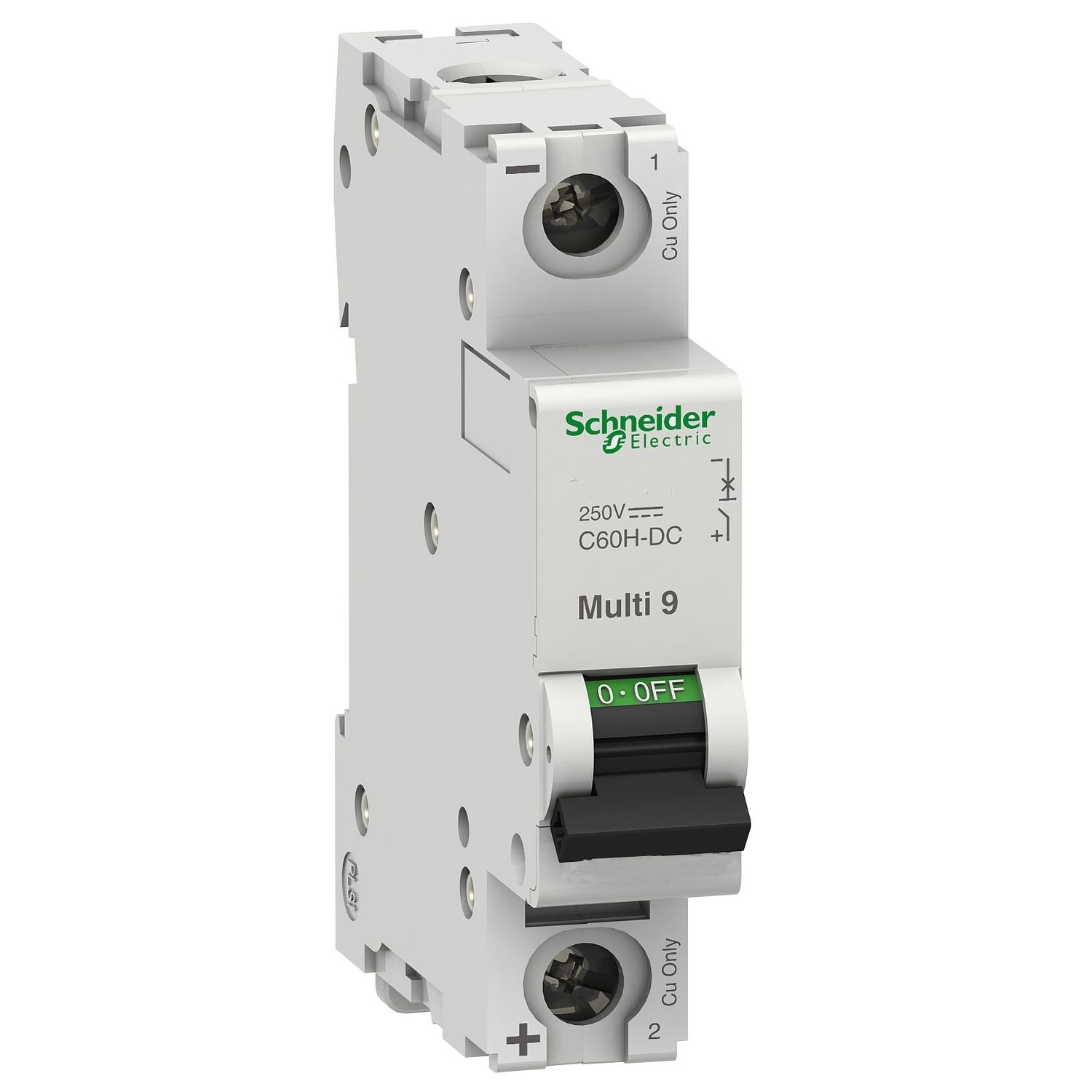 Picture of Miniature circuit breaker (MCB), Multi9 C60H-DC, 1P, 15A, C curve, 5kA (UL 1077), 6kA (IEC/EN 60947-2)