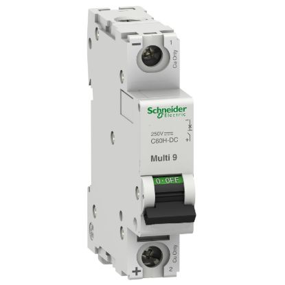 Picture of Miniature circuit breaker (MCB), Multi9 C60H-DC, 1P, 15A, C curve, 5kA (UL 1077), 6kA (IEC/EN 60947-2)