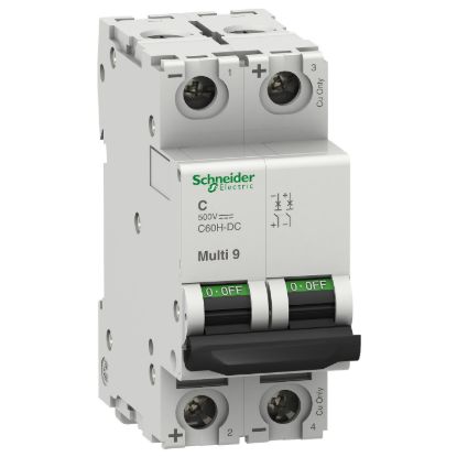 Picture of Miniature circuit breaker (MCB), Multi9 C60H-DC, 2P, 5A, C curve, 5kA (UL1077), 6kA (IEC/EN 60947-2)