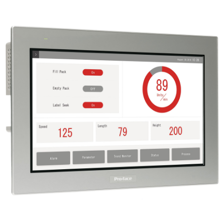 Picture of 10"W touch panel display, 2Ethernet, USB host, 24VDC