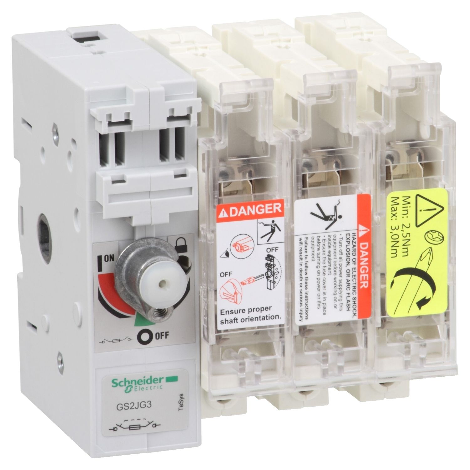 Picture of Switch disconnector fuse, TeSys GS, 3P, 100A, fuse type NFC, size 22x58 mm