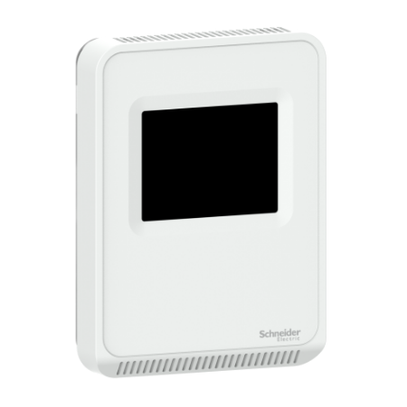 Picture of SpaceLogic SLA Series Temperature Sensor, Color Touchscreen, BACnet MSTP/Modbus Outputs, Matte White Housing