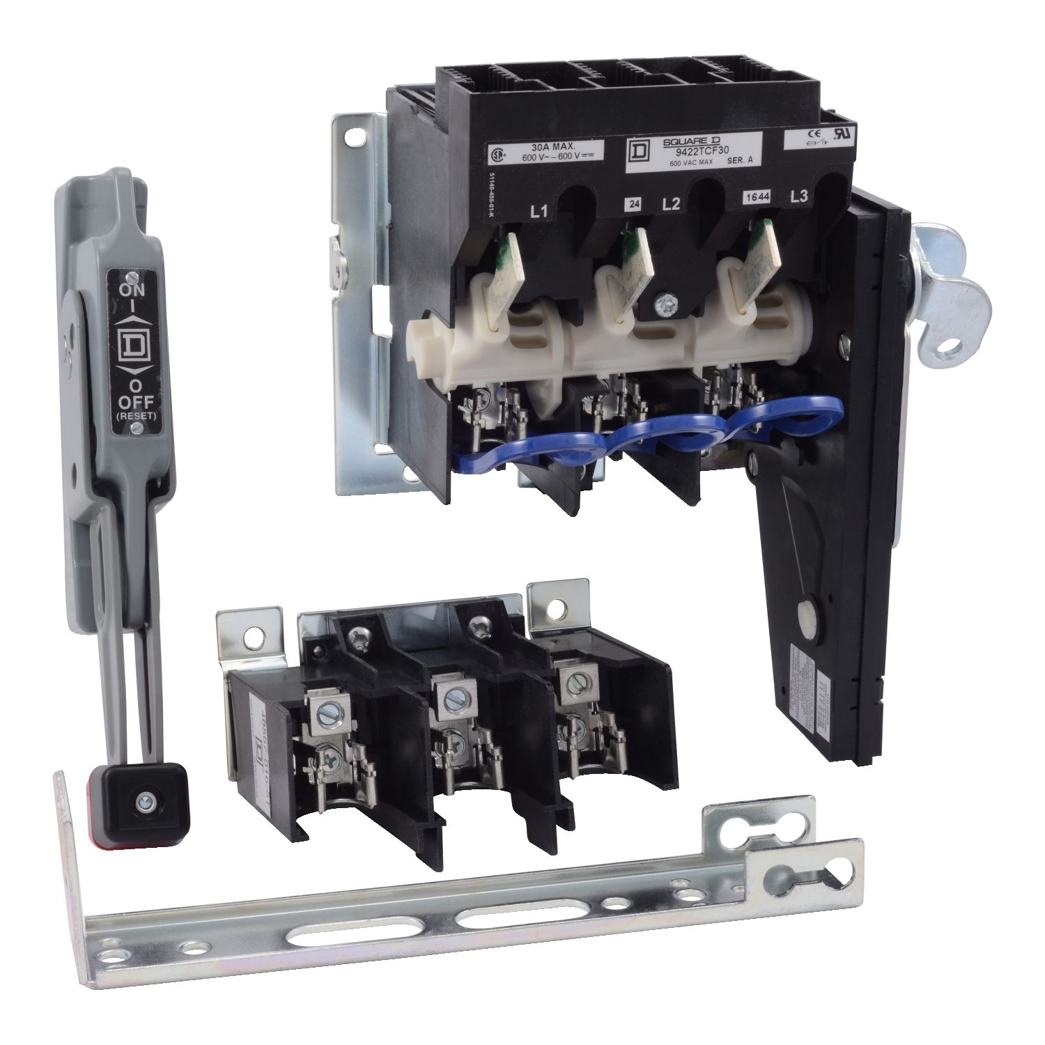 Picture of Operating mechanism, flange mounted, variable depth, 100A, 600V, fuseholder, switch mechanism, 6 inch handle, NEMA 4