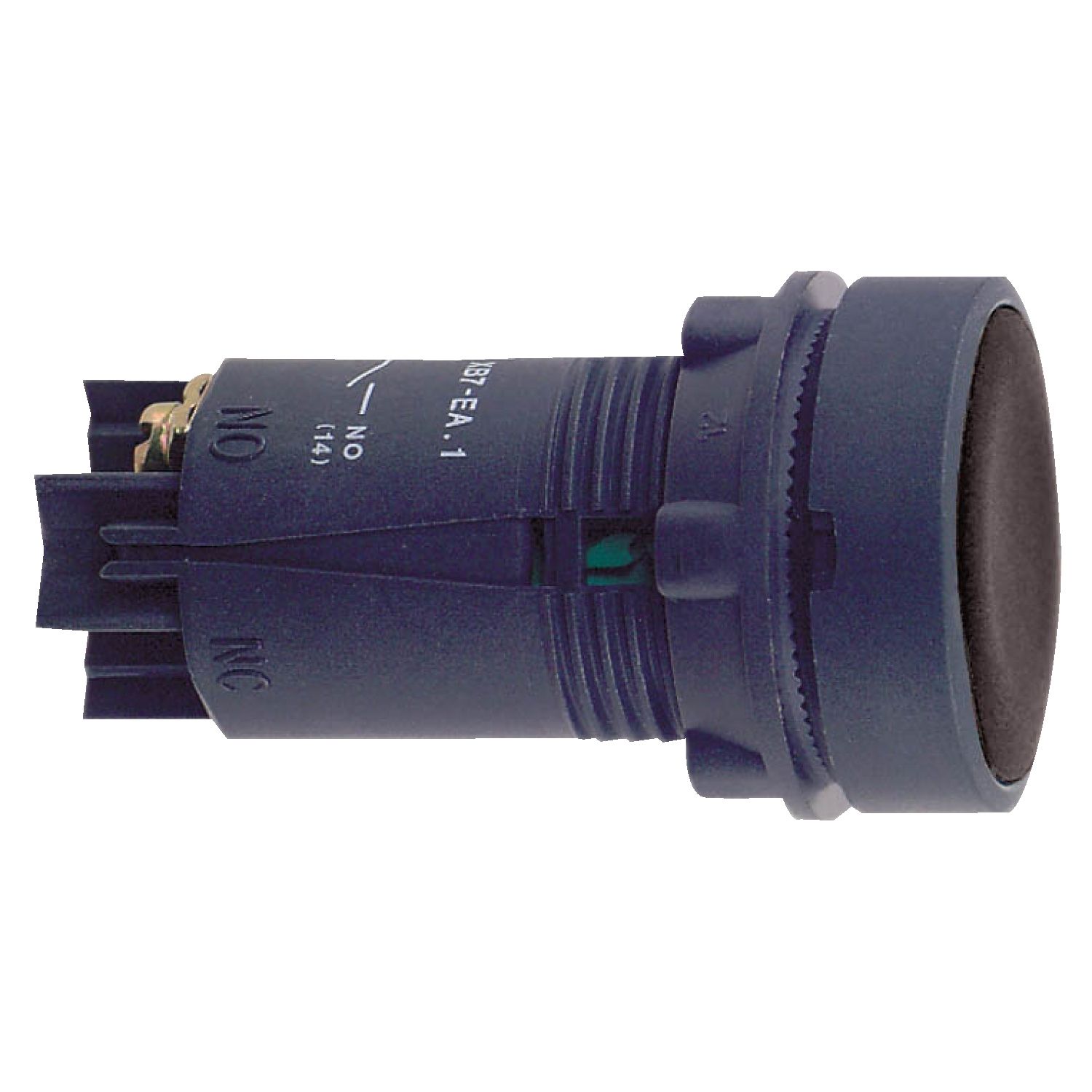 Picture of black pushbutton + 22 spring return - 1OC