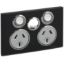 Picture of Twin Switched Socket Outlet, Saturn Series, 250V, 10A, Less Extra Switch