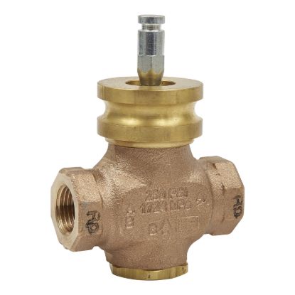 Picture of VG210R Globe Valve, 2-Way, DN15, Rp 1/2 Internal Thread, Brass Trim, PTFE Seat Seal, Kvs 0.63 mÂ³/h, Stem Up Closed.