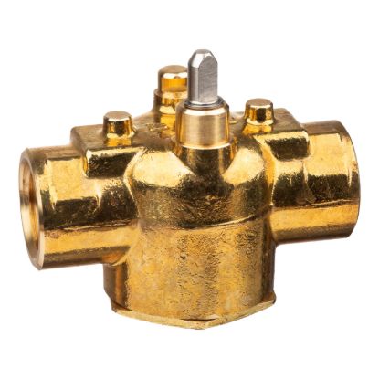 Picture of Erie Zone Valve, 2-Way, PN16, DN15 (1/2"), Rp Thread, Kvs 2.2 mÂ³/h (Cv 2.5), Pop-Top Actuator Connection, Brass Body.
