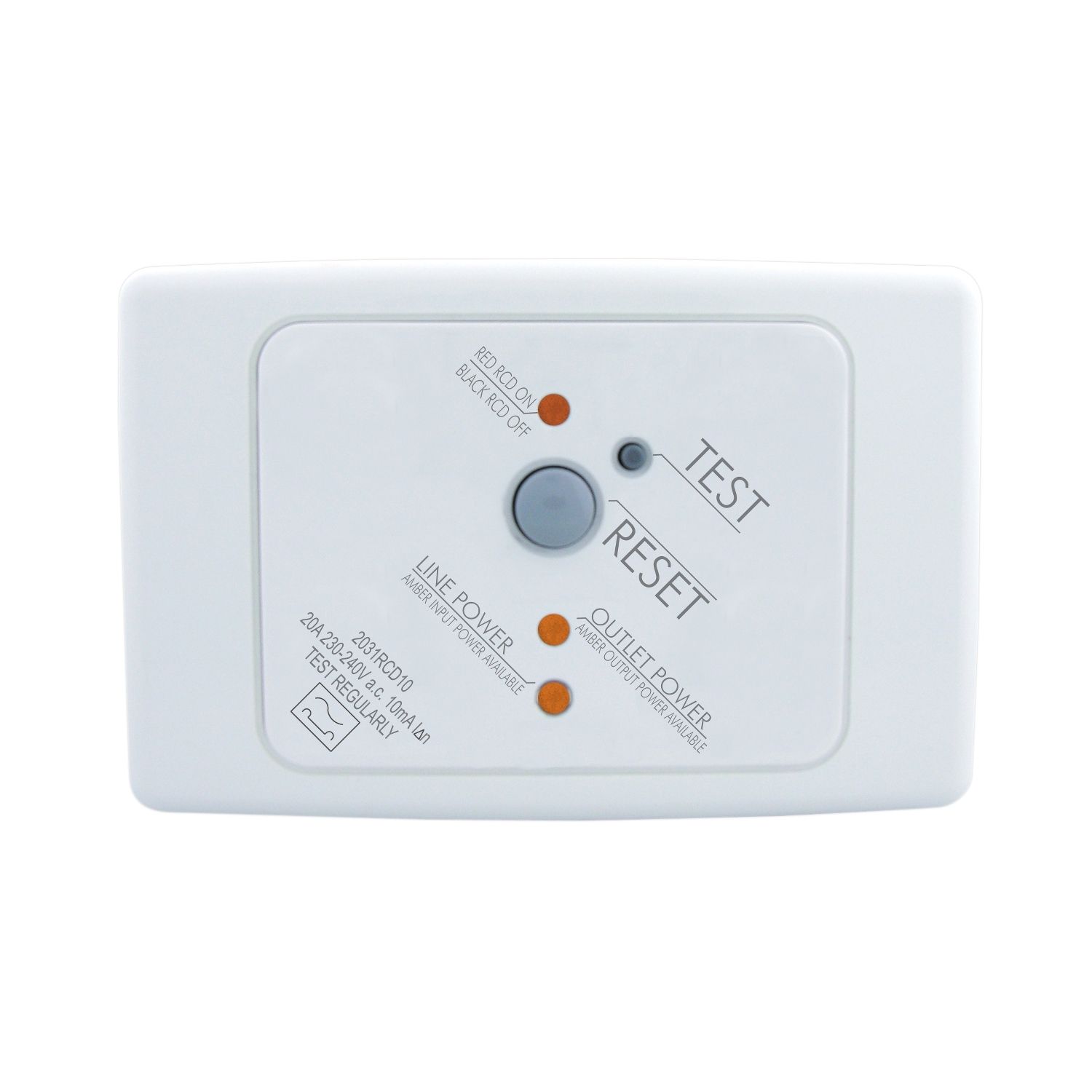 Picture of Flush Switch, 2000 Series, 1 Gang, 2 Pole, 250VAC, 10mA, Vertical, RCD Protected