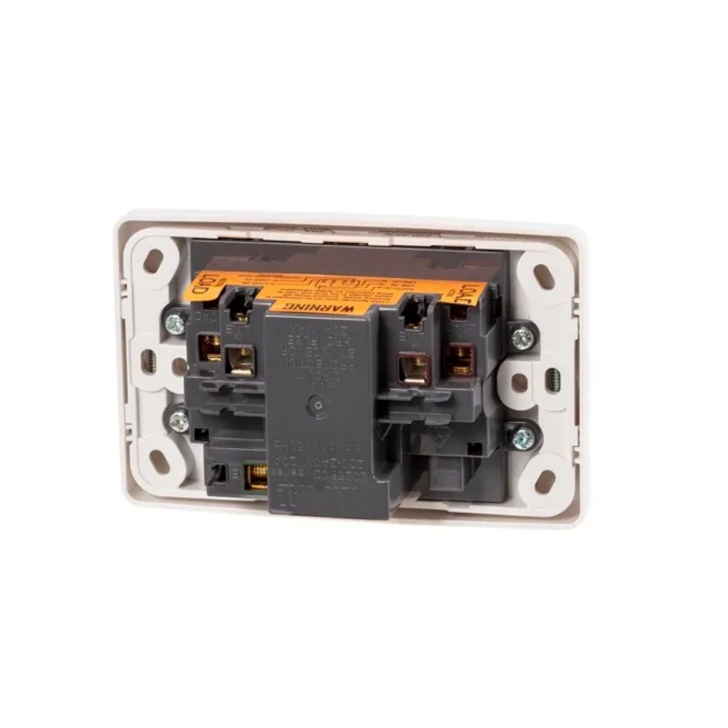 Picture of RCD Protected Twin Switch Socket Outlet, 2000 Series, 250V, 10A, 2 Pole, 30mA RCD