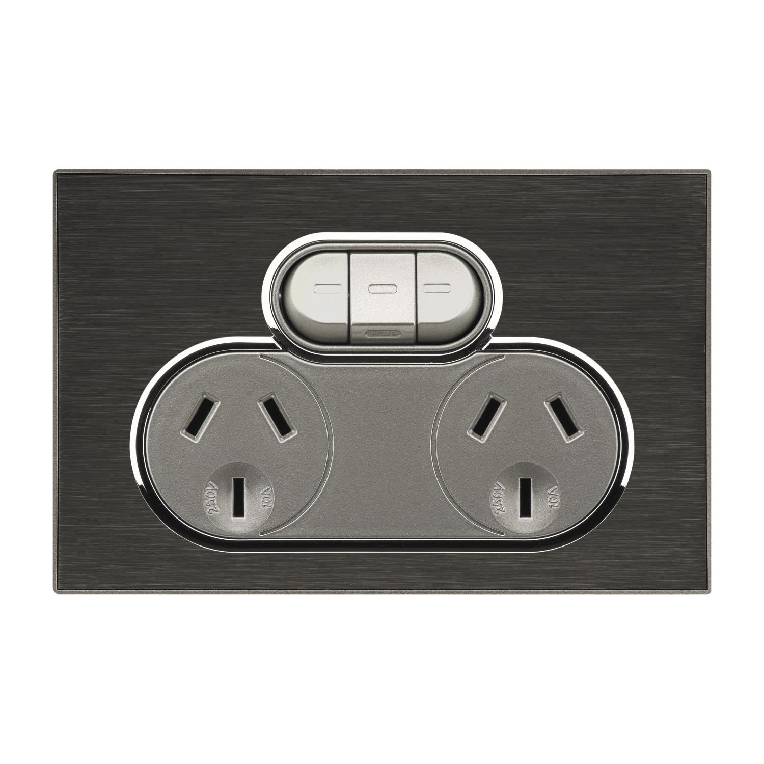 Picture of Double Switch Power Point, Saturn Series, 250V, 10A, Non-removable, Extra Switch