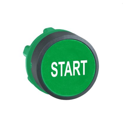 Picture of Push button head, Harmony XB5, plastic, flush, green, 22mm, spring return, marked START