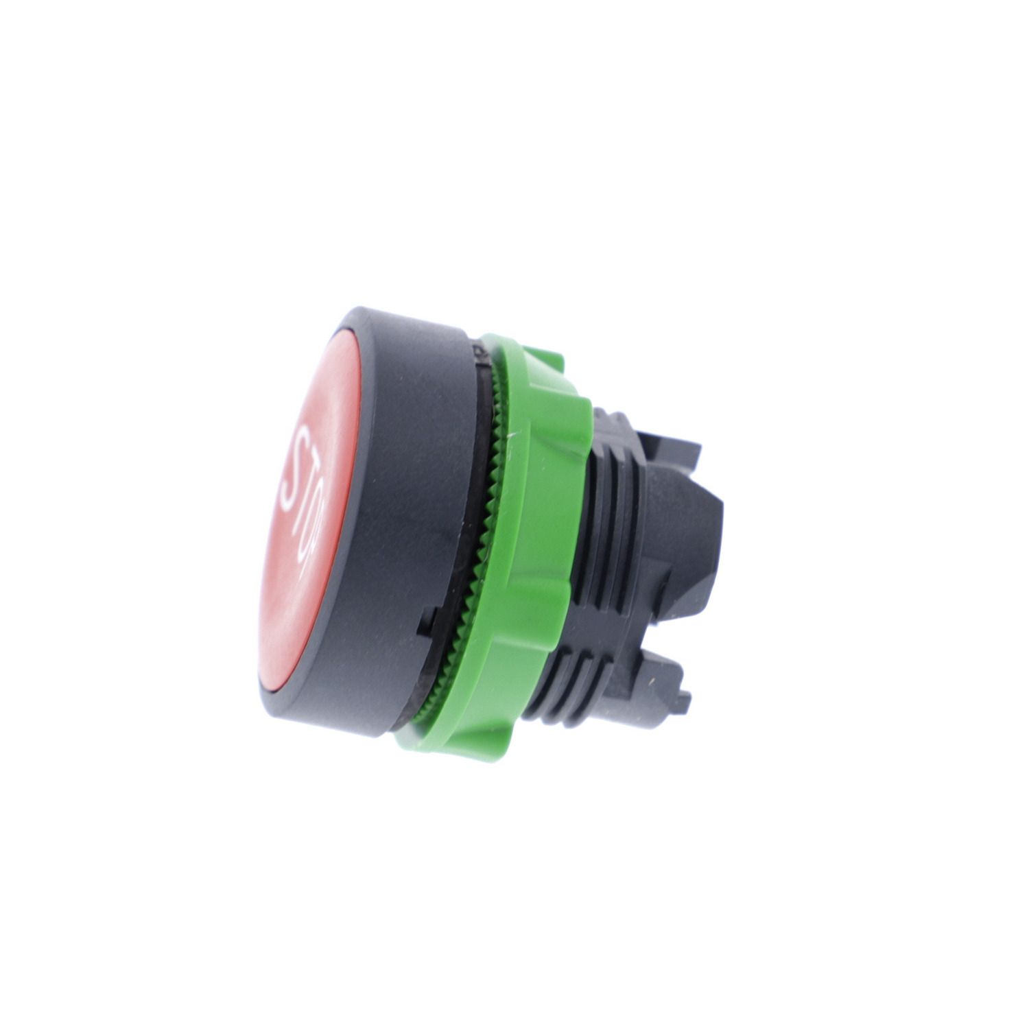 Picture of Push button head, Harmony XB5, plastic, flush, red, 22mm, spring return, marked STOP