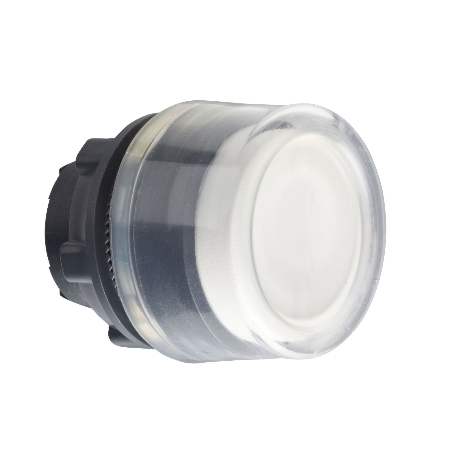 Picture of Head for non illuminated push button, Harmony XB5, XB4, white projecting, with clear boot, 22mm, spring return, unmarked