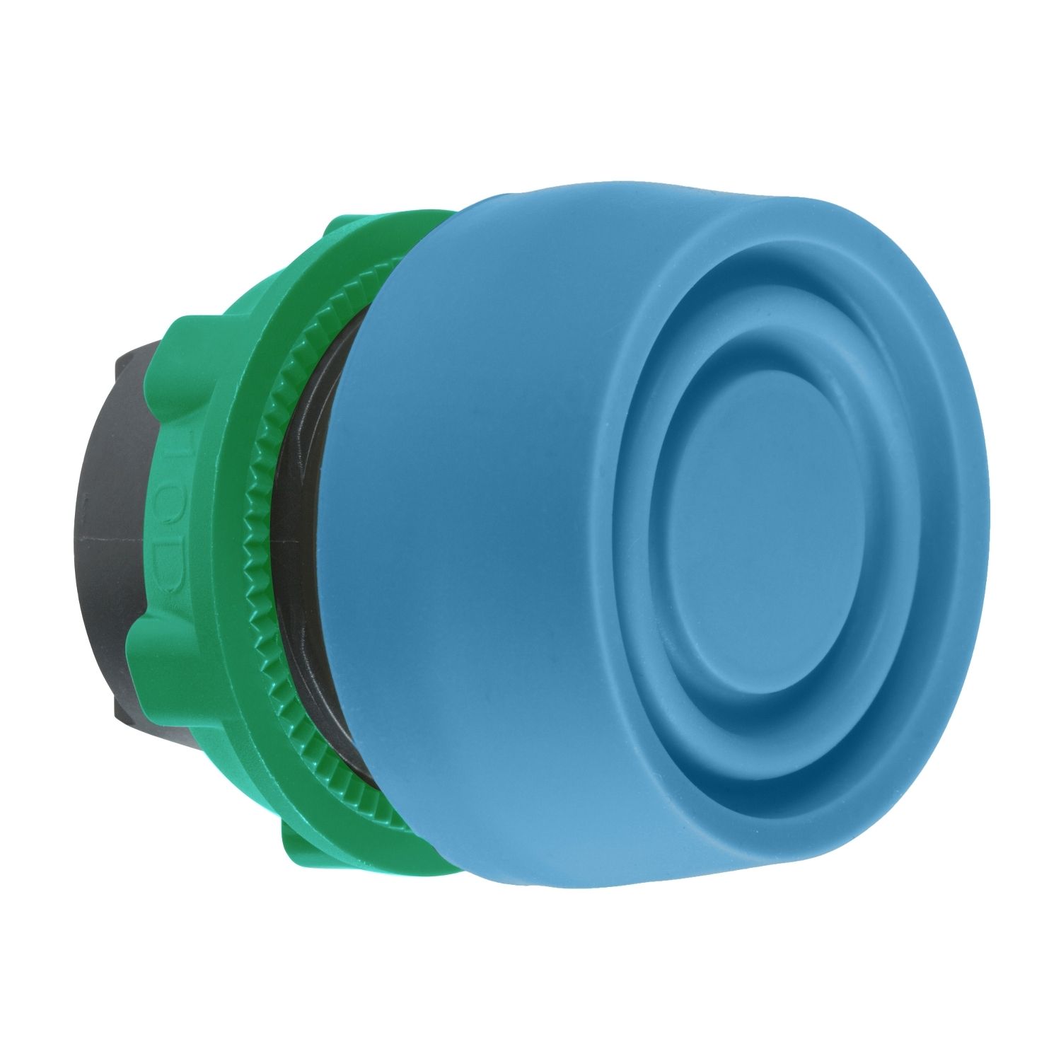 Picture of Head for non illuminated push button, Harmony XB5, blue flush pushbutton Ø22 mm spring return unmarked