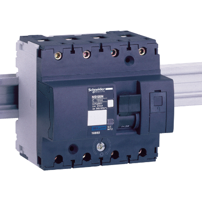Picture of Miniature circuit breaker (MCB), Acti9 NG125N, 4P, 125A, C curve, 25kA (IEC/EN 60947-2)