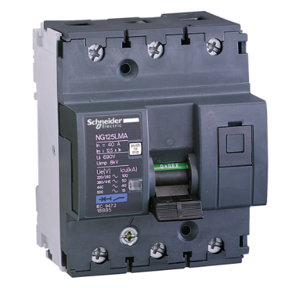 Picture of Miniature circuit breaker (MCB), Acti9 NG125LMA, 3P, 25A, MA curve, 50kA (IEC/EN 60947-2)