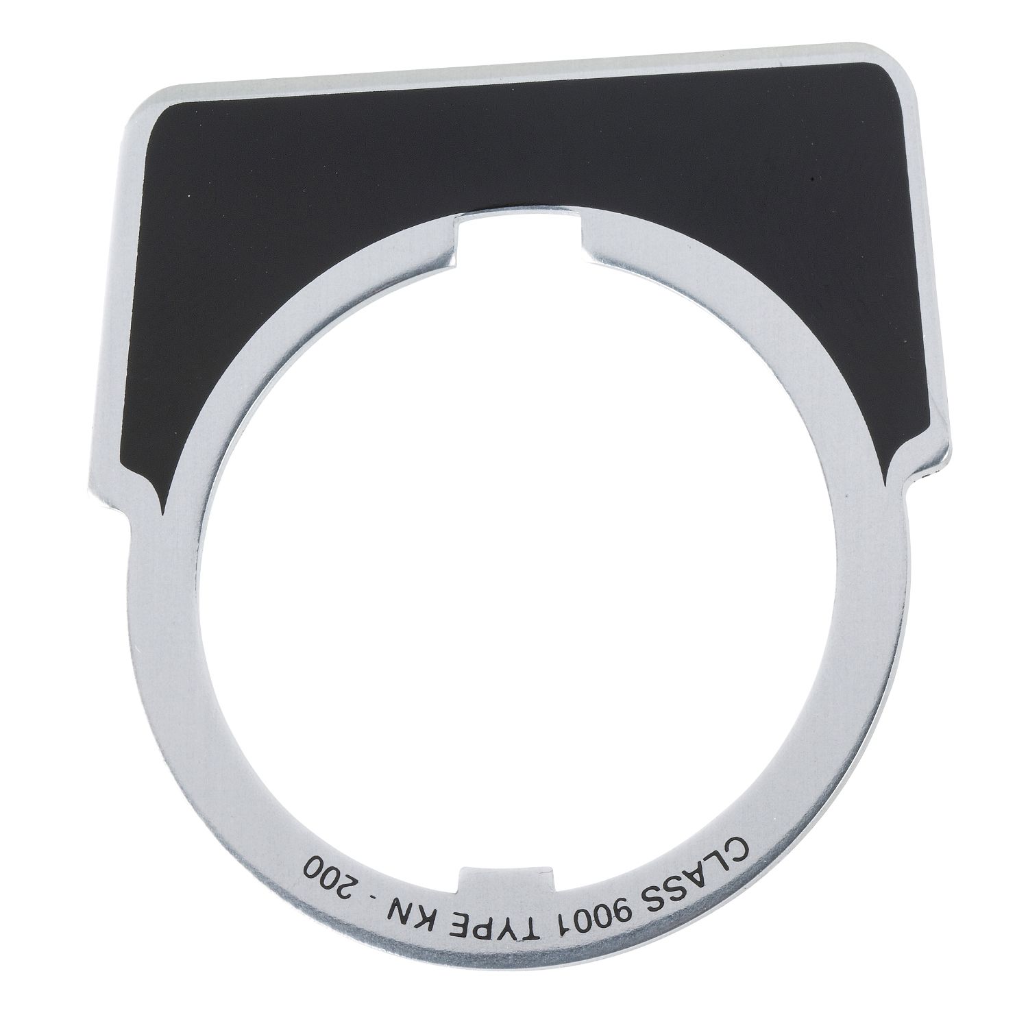 Picture of Harmony 9001K, Harmony 9001SK, legend, 30mm, aluminium, black with silver letters, 40x43mm, marking TEST