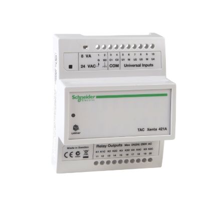 Picture of TAC Xenta 422A: UI and DO Module, 4 DI, 5 DO, 4 LED Status Indicators, Use w/ 0-073-0902/0907