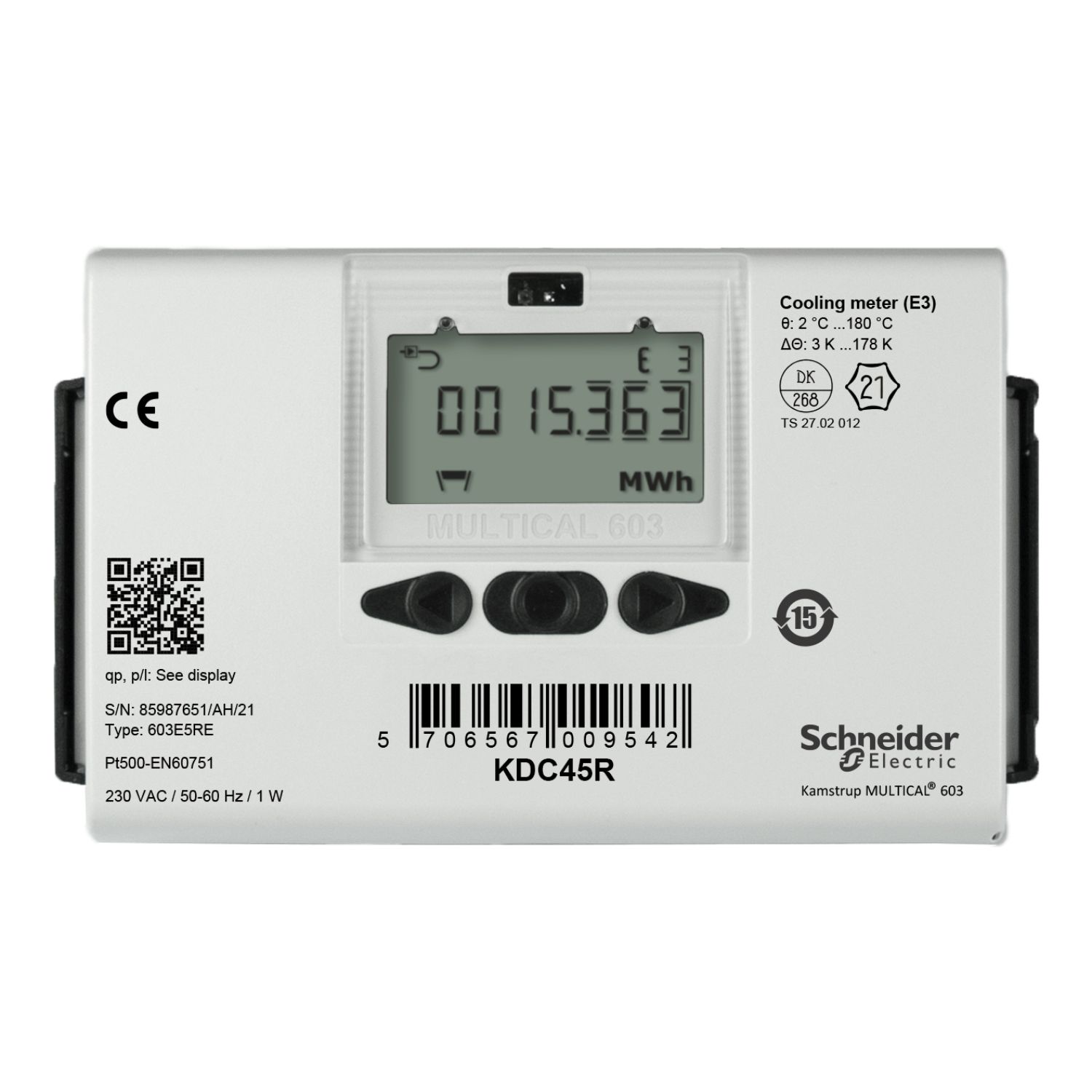 Picture of KD Series Cooling Meter, DN80 Flanged Stainless Steel, 40 m³/h Nominal, Return