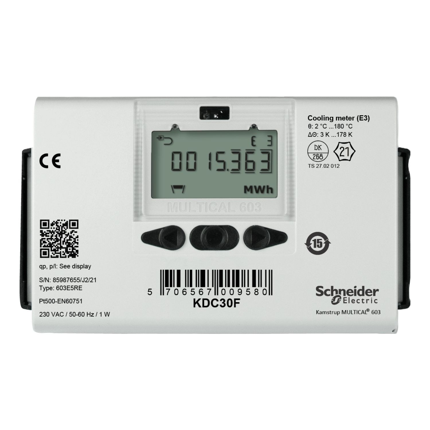 Picture of KD Series Cooling Meter, DN40 Flanged Stainless Steel, 10 m³/h Nominal, Flow Meter