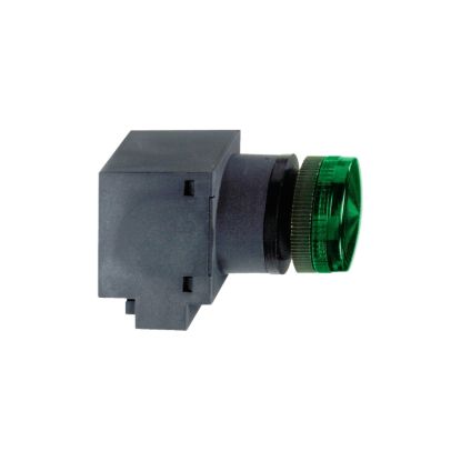 Picture of round pilot light Ø 22 - IP 40 - green - bulb BA 9s - 120 V - lugs