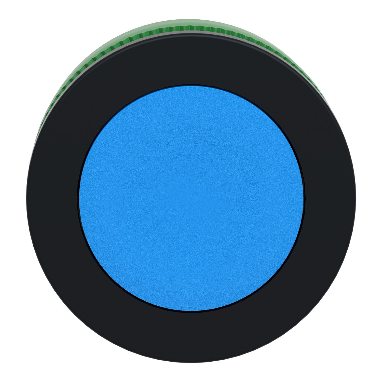 Picture of Antimicrobial Flush mounted push button head, Harmony XB5, plastic, blue, 30mm, spring return, unmarked