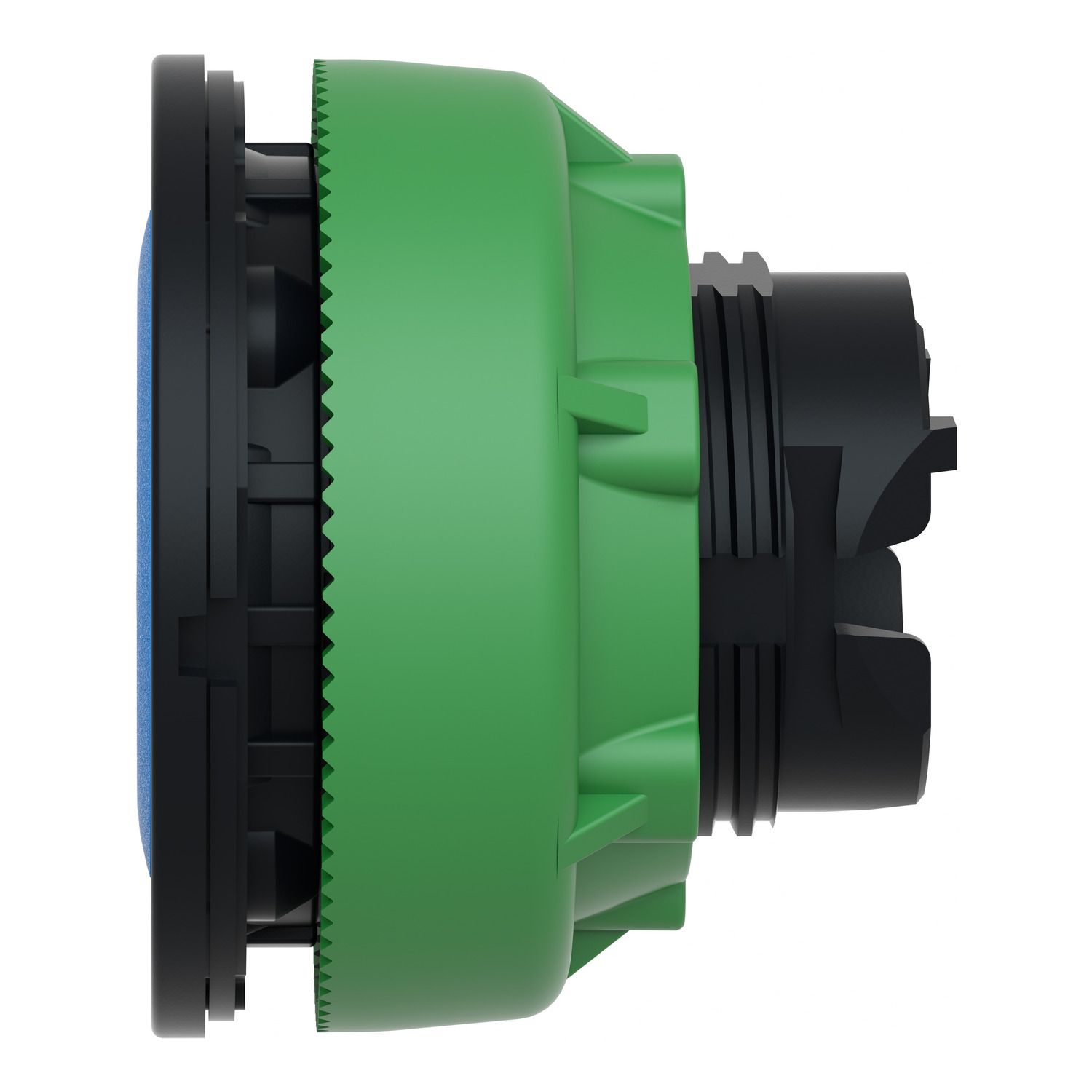 Picture of Antimicrobial Flush mounted push button head, Harmony XB5, plastic, blue, 30mm, spring return, unmarked