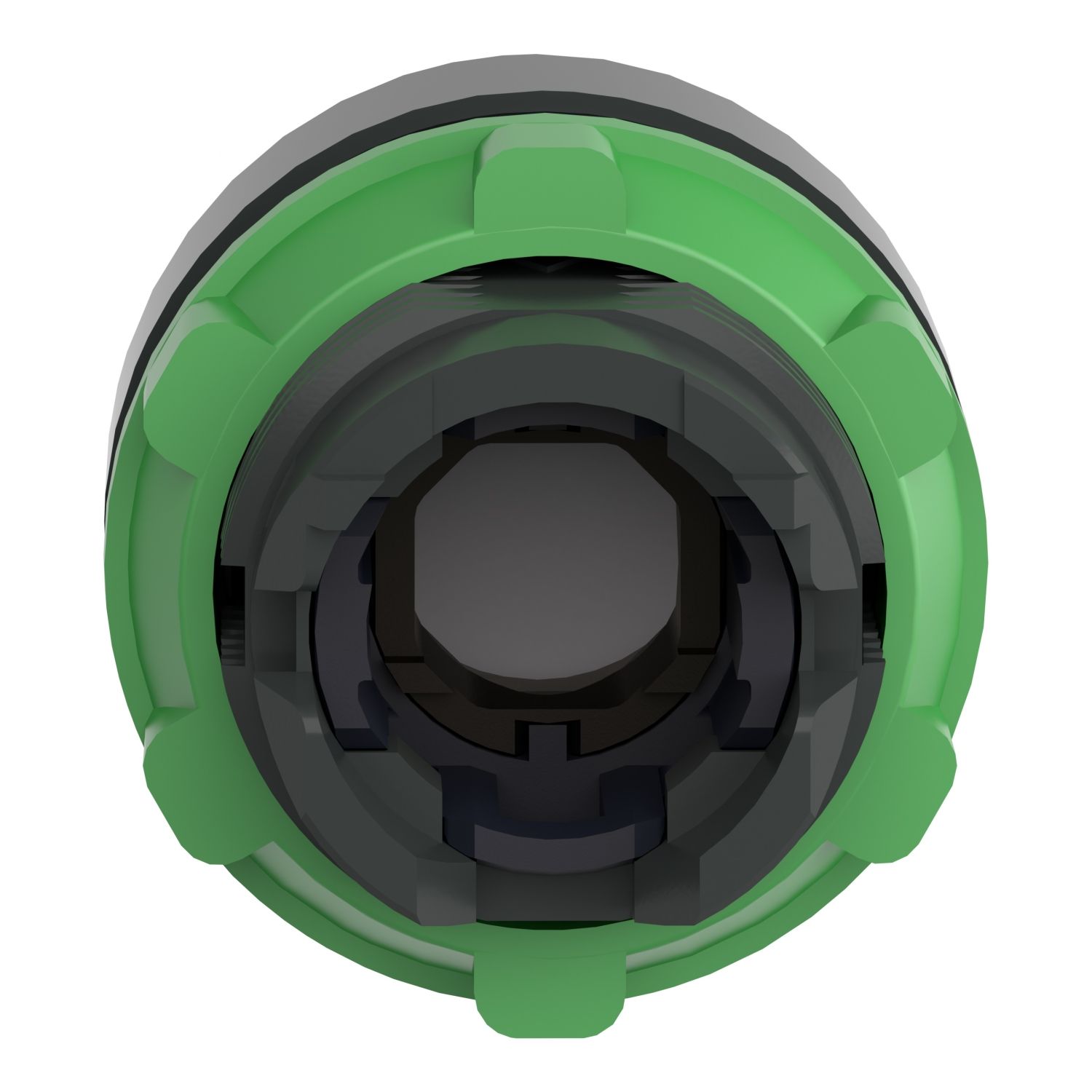 Picture of Head for illuminated push button, Harmony XB5, blue projecting, 22mm, universal LED, spring return, unmarked