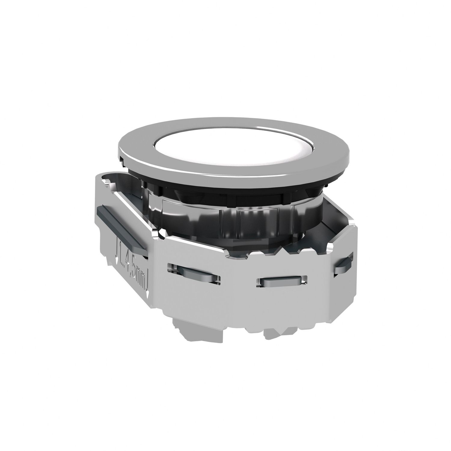 Picture of Head for illuminated push button, Harmony XB4, metal, white flush mounted, 30mm, universal LED, unmarked