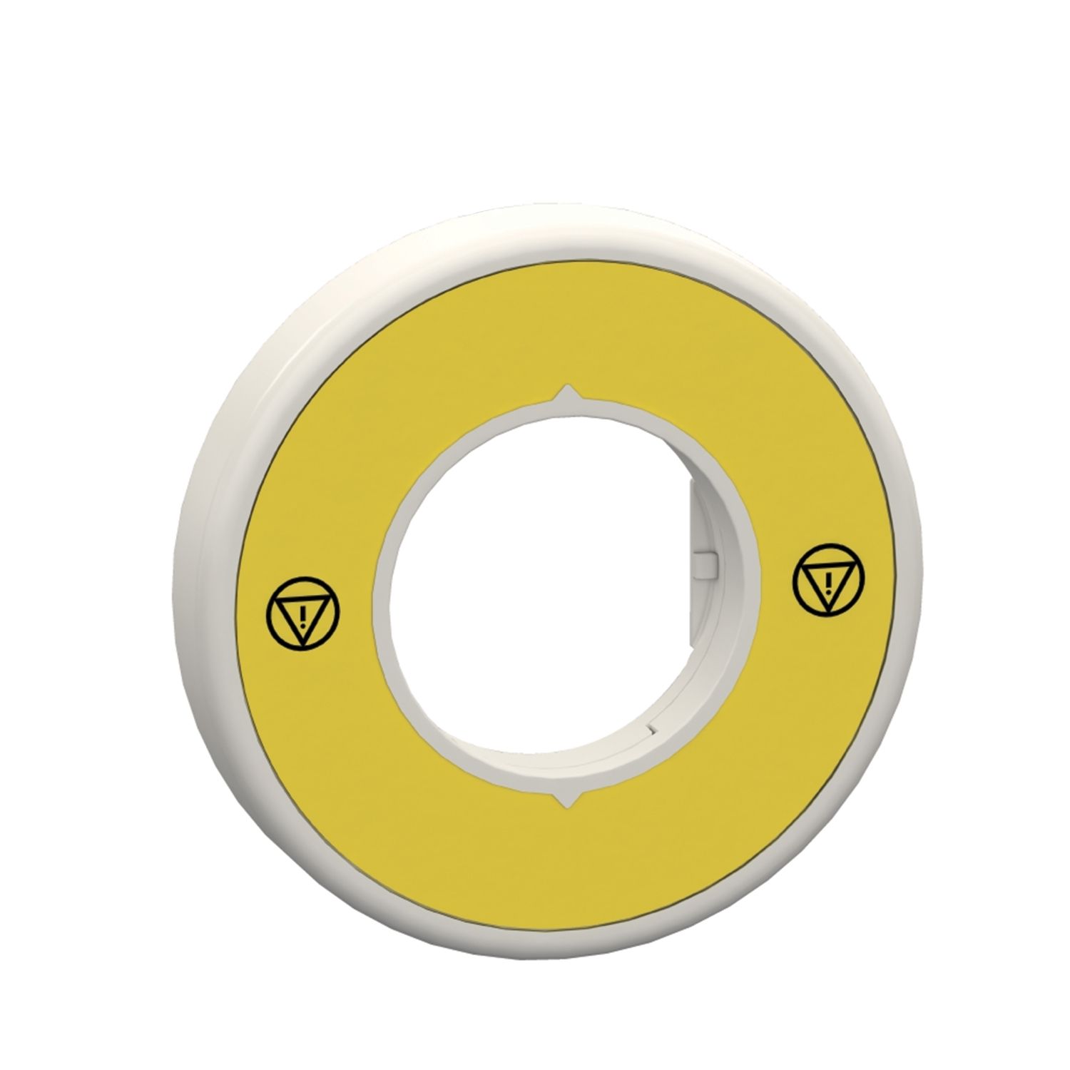 Picture of Illuminated unmarked legend ring, Harmony XB5, 60mm, plastic, yellow, red fixed integral LED, 110...120V AC